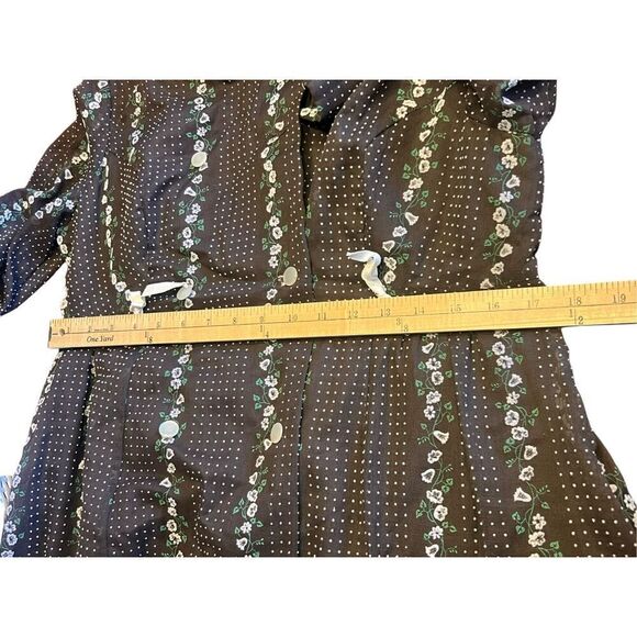 Vintage Raymodes NY 70’s house dress brown floral embroidered boho Large retro - Picture 8 of 10